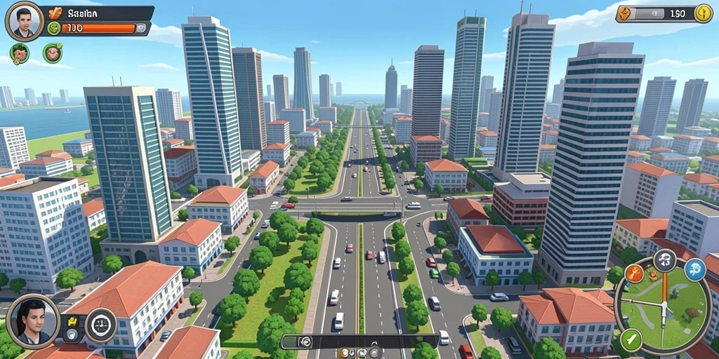 Screenshot menampilkan tampilan level yang penuh warna dan menarik.